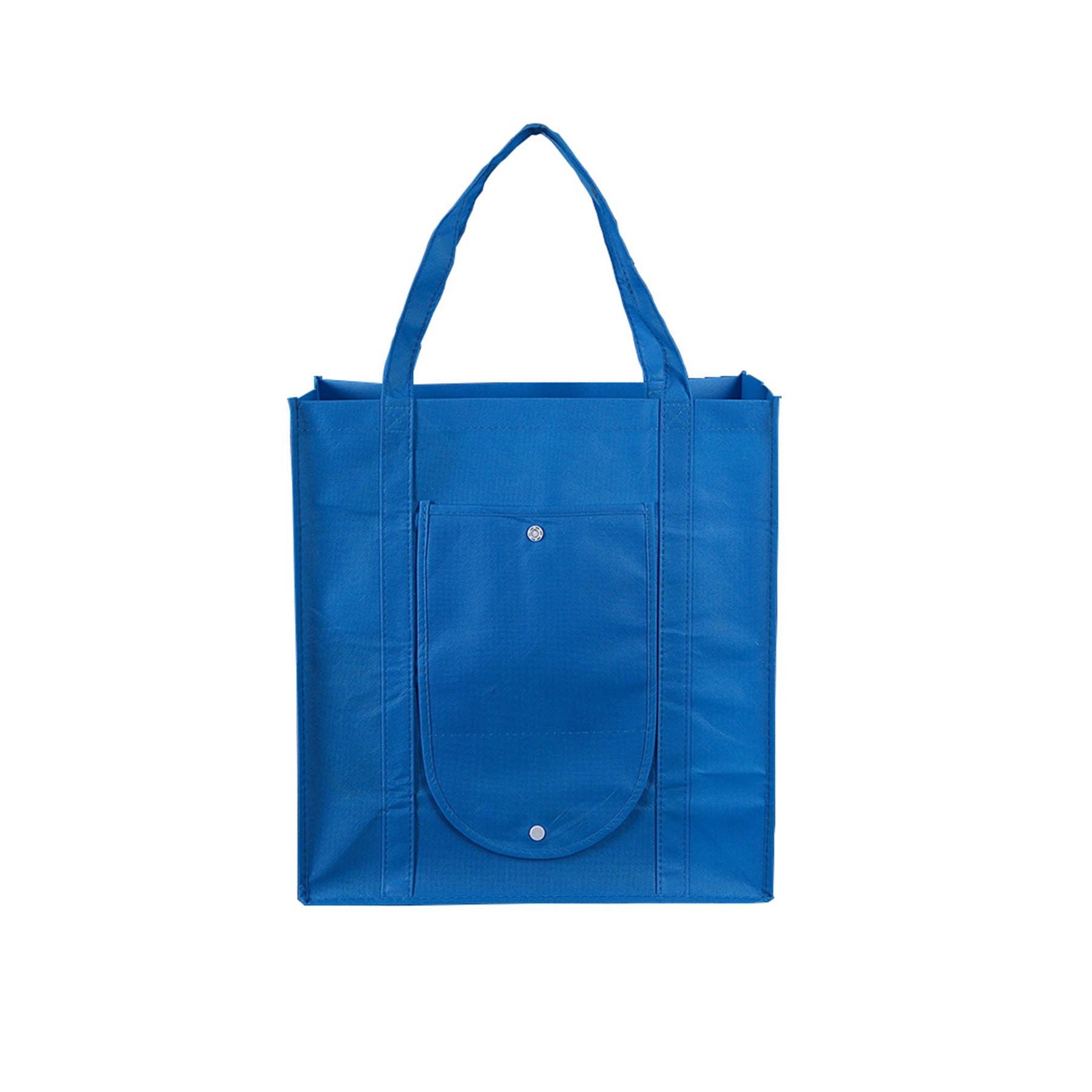 Foldable Non-Woven Tote Bag with Button Closure - Image 2