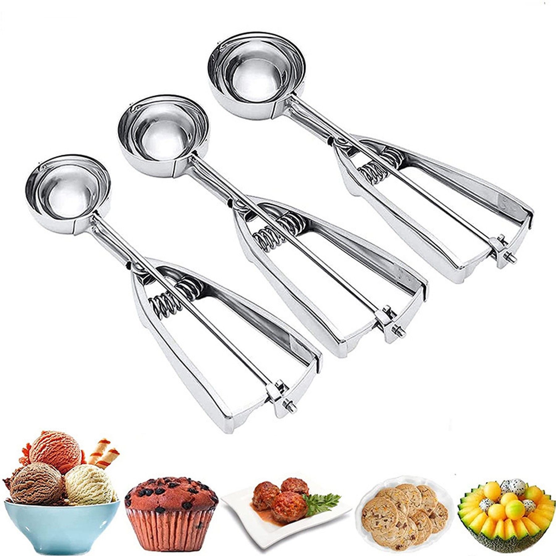 Stainless Steel Cookie Scoop Set - 3 Sizes